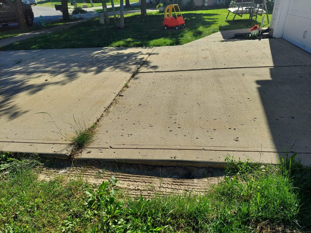 Before Driveway Leveling