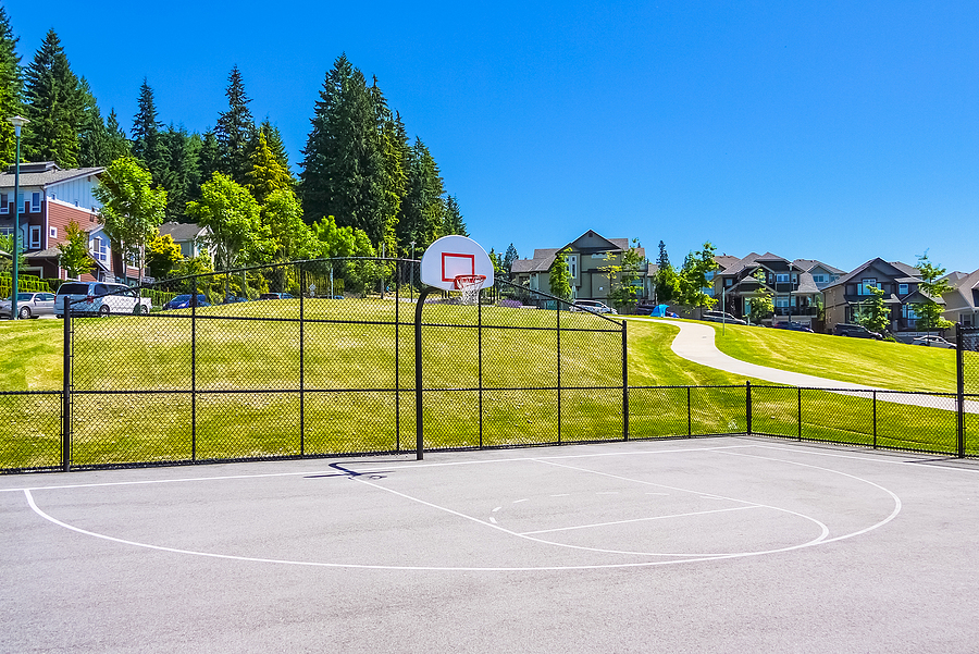 Unlevel Concrete Basketball Court